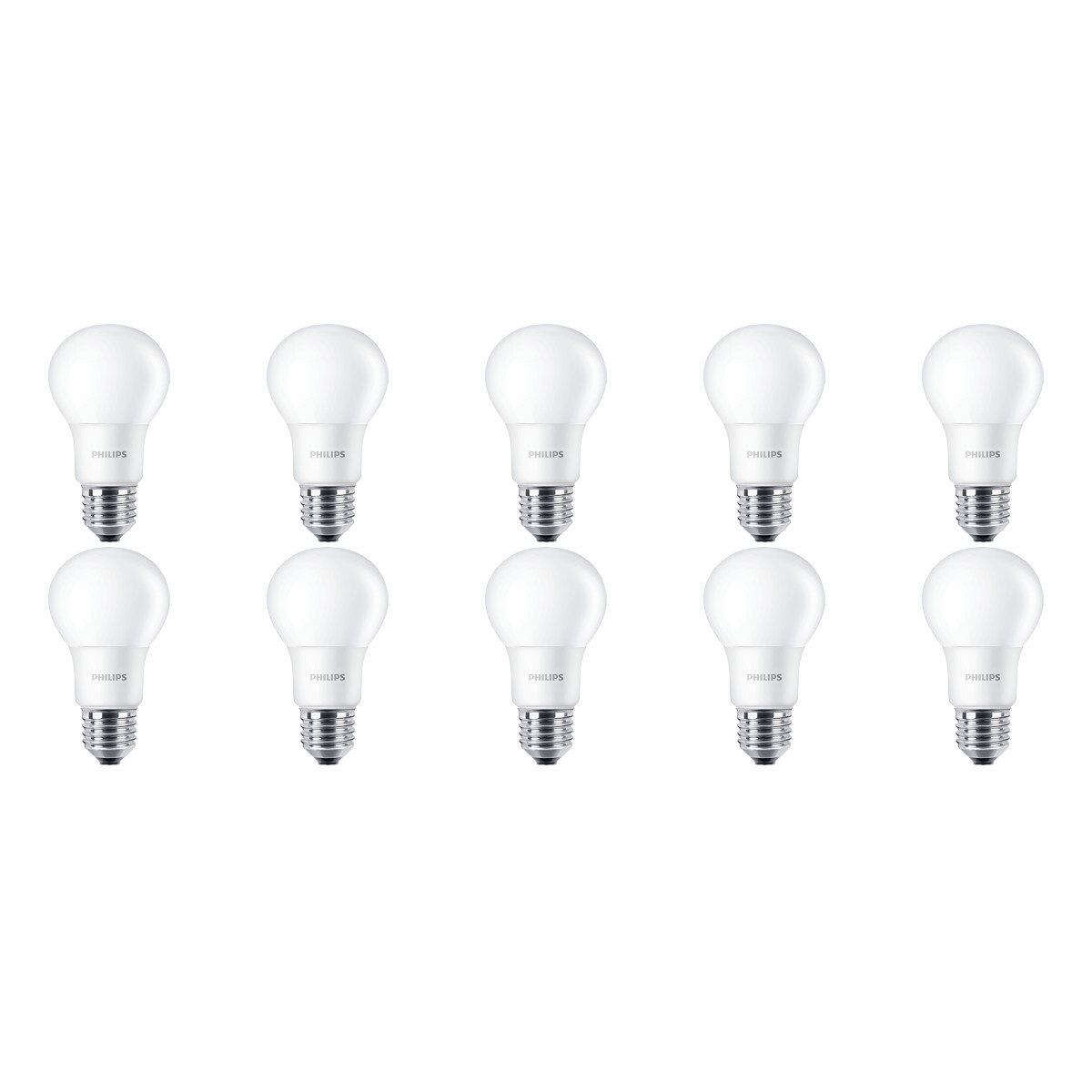 BES LED PHILIPS - LED Lamp 10 Pack - CorePro LEDbulb 827 A60 - E27 Fitting - 8W - Warm Wit 2700K Vervangt 60W