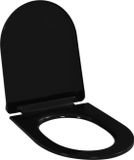 vidaXL Toiletbril soft-close met quick-release ontwerp zwart