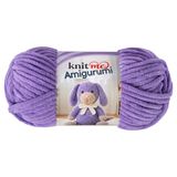 Knit Me Amigurumi Fluwelen chenillegaren, grof garen om te haken, 50 g/55 m, superzacht polyester voor teddy's, pluche speelgoed en dekens, EN71-3 en Oeko-Tex gecertificeerd, 5,5 mm haak (lavendel)