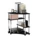 Furinno Turn-N-Tube Hoekbureau, ruimtebesparend, met planken, Americano, roestvrijstalen buizen