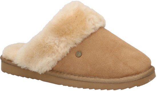 Warmbat Flurry Dames Sloffen - Suede Camel - Maat 38