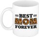 Bellatio Decorations Cadeau koffie/thee mok - de beste mama voor altijd - pantervel - bruin - 300 ml