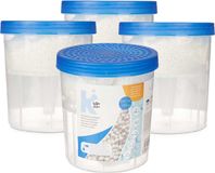Merkloos / Sans marque Vochtvanger 800ml - 4x - Tegen schimmel/condens/geur - kelder/garage/huis/kasten - 12 x 14 cm - vocht opnemer korrels in pot