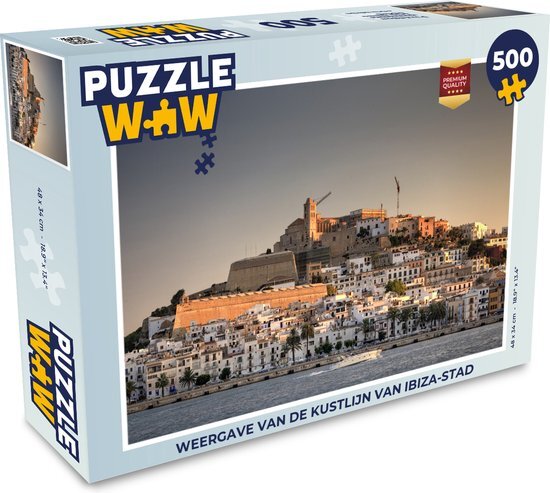 MuchoWow Puzzel Weergave van de kustlijn van Ibiza-stad - Legpuzzel - Puzzel 500 stukjes - Sinterklaas cadeautjes - Sinterklaas voor grote kinderen