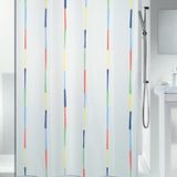 Spirella Douchegordijn Dario, Anti-Schimmel, Antibacterieel, Wasbaar, Waterdicht, Polyester, 180 x 200 cm, Veelkleurig/Wit