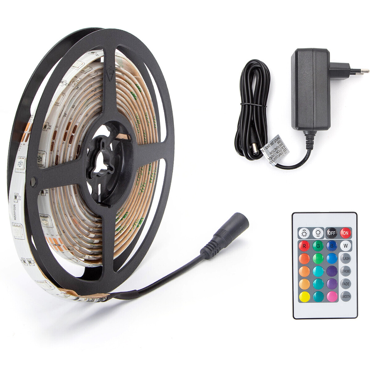BES LED LED Strip Set - Aigi Stippi - 3 Meter - 5050-30 - RGB - Waterdicht IP65 - Afstandsbediening - 12V