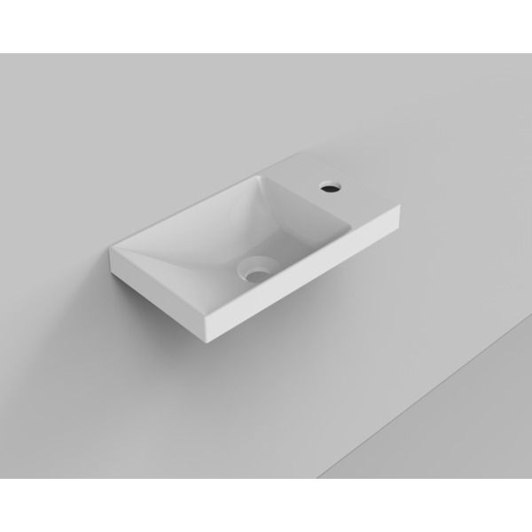 Arcqua Marble fontein voor frame 40x22cm zonder overloop cast marble wit glans