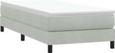 Boxspring sans matelas velours gris clair 100x220 cm