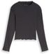 Tom Tailor - Cropped shirt met ribbelstructuur - Maat 128 - coal grey