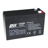 DSK - AGM verzegelde loodaccu met hoge ontlading. 12V en 6Ah. Ideale batterij voor UPS-SAI, beveiligings- en communicatiesystemen, noodverlichting, zwart