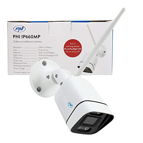 PNI Videobewakingscamera IP660MP 3MP, draadloos, met IP, buiten en binnen, alleen voor House WiFi660 kit