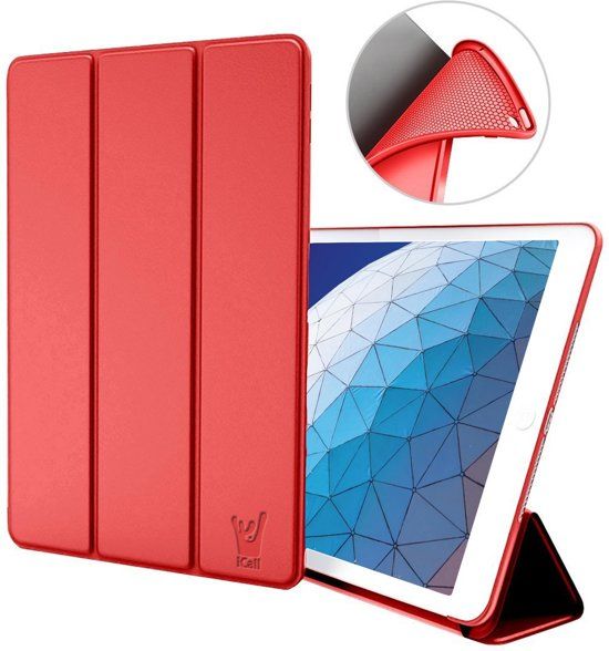 iCall iPad Air 10.5 (2019) Hoes - Smart Book Case Siliconen Hoesje - Rood