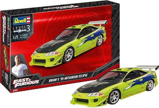 Revell 1:25 07691 Fast & Furious Brian's 1995 Mitsubishi Eclipse Car Plastic kit