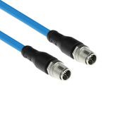 ACT Industrial 3 meter Sensor kabel M12X 8-polig male naar M12X 8-polig male, Superflex SF/UTP TPE kabel, afgeschermd, IP67