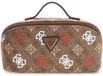 GUESS Eliette Logo Cosmetic Travel Bag Latte Logo / Ginger Lichtbruin