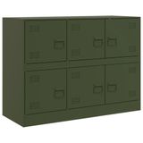 vidaXL Dressoir - 99x39x73 cm - Staal - Olijfgroen
