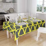 Bonamaison Tafelkleed, Anti-Mold, Sneldrogend, Waterdicht, 100% Polyester Tafellaken, Neon Geel, Rook, 140 x 160 Cm