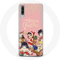 Maniacase Etui voor Samsung Galaxy A70 Demon slayer vrolijk kerstfeest poster Anime Manga
