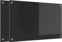 vidaXL Keukenachterwand - Zwart - 80 x 50 cm - Gehard glas