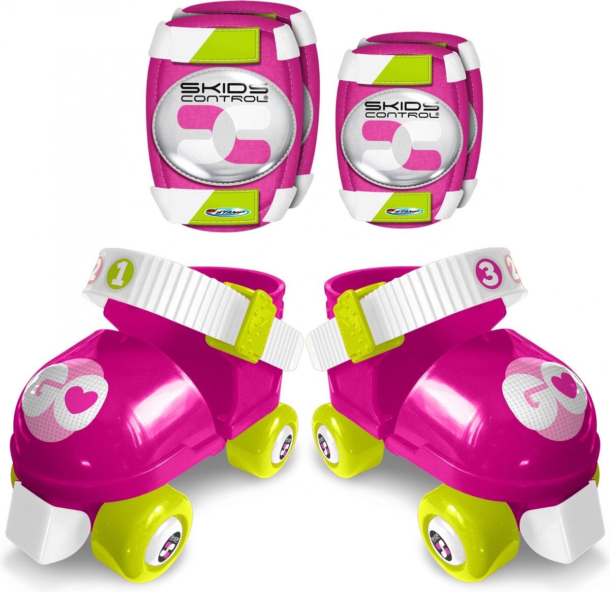 Skids control Rolschaatsen Met Bescherming Meisjes Roze Maat 23-27