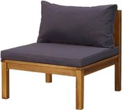 Merkloos Modulaire middenbank - Houten tuinbank - Buiten ontspannen - Massief acaciahout - 65 x 69 x 625 cm - Donkergrijs