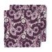 HKliving Serviette en coton Floral 30x30 cm, lot de 2 Burgundy