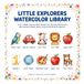 Little Explorers Watercolor Library: 10-in-1 Toddler Learning Book