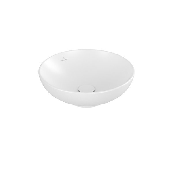 Villeroy & Boch Loop & friends opzetwastafel 42cm rond met overloop CeramicPlus stone white 4A4600