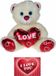 Krüger & Gregoriades Krueger Pluche knuffelbeer - 70 cm - wit/rood