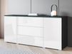 Buffet VITTORIO 2 portes 3 tiroirs graphite/blanc brillant