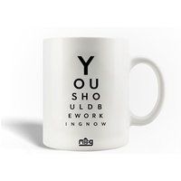 Maniacase Keramische mok Quote Je zou nu moeten werken