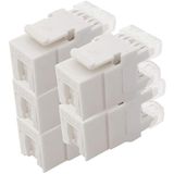 1aTTack.de Cat.6 Keystone IDC-terminal naar RJ45-aansluiting AWG 23 tot AWG 26 stofbestendig compatibel met Cat5, Cat6, Cat7 en Cat8 wit 5 stuks