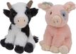 Nature Planet Aps Pluche boerderijdieren knuffels Koe en Varken setje van 19 cm en 18 cm