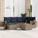 Maison Exclusive - 7-delige loungeset pour le jardin avec coussins, gris, en polyrotan