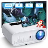 HOPVISION Beamer, Full HD 1080p, 15000 Lux, 5G WiFi Bluetooth, 4K ondersteund, thuisbioscoop, video, compatibel met thuis/outdoor, tv-stick, HDMI, USB, X-box, iOS/Android