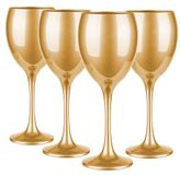 Glasmark Krosno Wijnglas Rode Wijn Wijnglazen Set Metallic Goud 4 x 300 ml