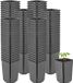 Garronda Set van 100 hoge vierkante kunststof kweekpotten met drainagegaten voor tuin (Zwart, 9 x 9 x 14 cm (0,8L)) GD-KW-HS