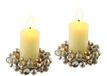 Led-kaars van echte was met krans, set van 2 elektrische kaarsen, warm wit, sfeerlicht, verlichting, decoratie, stompkaars, grote adventskrans, krans, romantische Valentijnsdag, champagne, set van 2