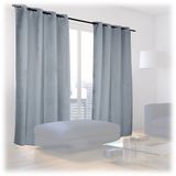 Merkloos Relaxdays Kant-en-klaar gordijnen set van 2 verduisterend met ringen 245 x 135 cm grijs