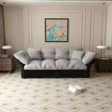 STILVORA Slaapbank 190 Cm - 3-In-1 Uitschuifbaar Met Chaise Longue En Bedfunctie - Voor Woonkamer En Logeerkamer - Velvet - Lichtgrijs