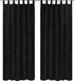 vidaXL Micro-satijnen gordijnen met ringen 140 x 175 cm 2 stuks (zwart)