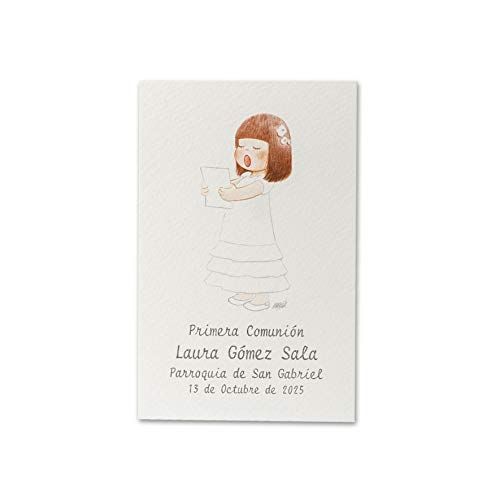Mopec X600 - Stamp First Communion Girl Singing - Pack of 100