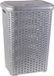 Plasticforte Panier à linge avec couvercle - 2 pièces - 60 litres - Gris argenté