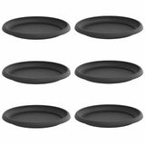 vidaXL Ronde bloemenschalen 6 stuks Zwart Kunststof 23,5 x 2,5 cm