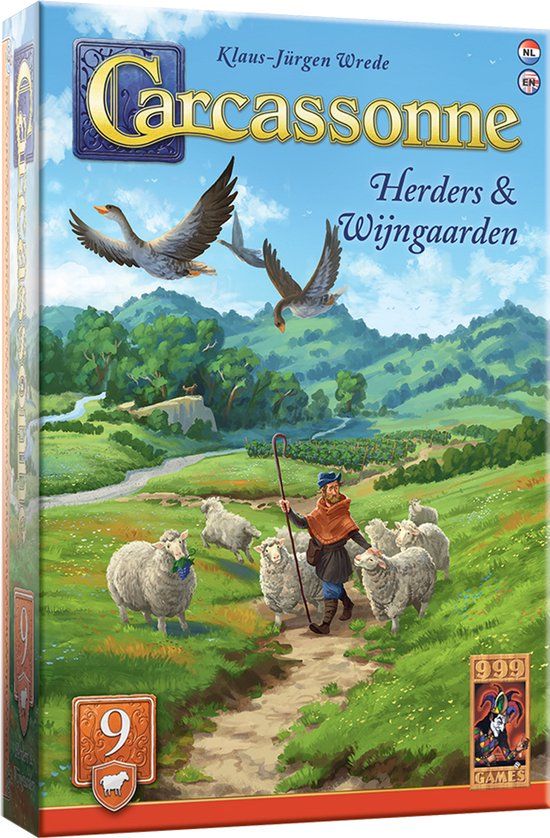 999 Games Carcassonne: Herders & Wijngaarden - Uitbreiding 9 - Nieuwe Versie - NL - EN