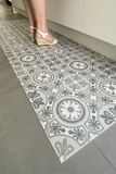 JYG Vloerkleed Bevere - Keukenloper - Vinyl - Vintage - 75x300cm - Grijs/Ecru