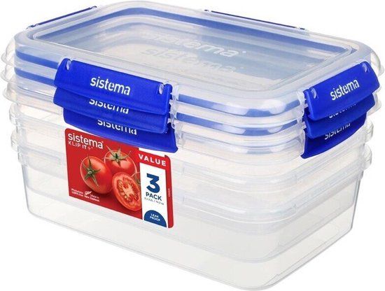Sistema Klip-it Voorraaddoos Blauw Polypropyleen 2.2L (3 Stuks)