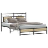 vidaXL Bedframe Metaal Eiken 137x190 cm