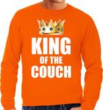 Bellatio Decorations Shoppartners Bv Koningsdag sweater / trui king of the couch oranje voor heren - Woningsdag - thuisblijvers / Kingsday thuis vieren L