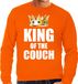 Bellatio Decorations Shoppartners Bv Koningsdag sweater / trui king of the couch oranje voor heren - Woningsdag - thuisblijvers / Kingsday thuis vieren L